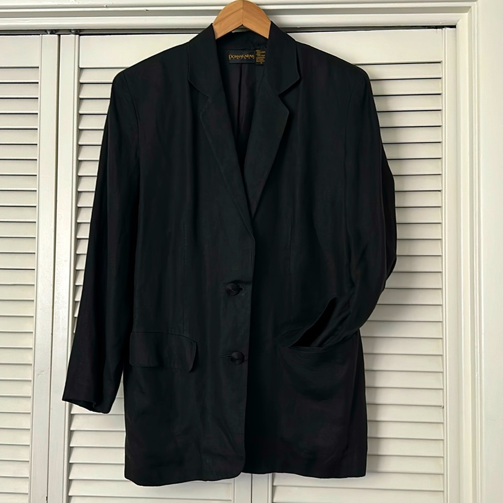 Donna Karan New York vintage blazer 100% linen 100% silk **